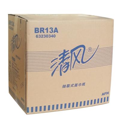 商用-清风BR13A双层简装塑包面纸-130抽