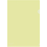 卓联彩色 L型夹透明文件袋单片夹A4文件套二页插页袋塑料办公用品资料夹 E310-18彩色单片夹 透明黄 30个装